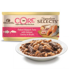 Hrana umeda pentru pisici Wellness Core Signature Select cu ton si somon in supa 79 g