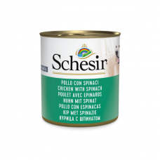 Hrana umeda pentru caini Schesir cu pui si spanac 285 g