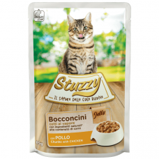 Hrana umeda pentru pisici Stuzzy Bucati de pui in gelatina 85g