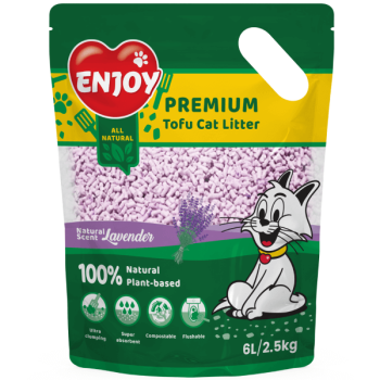 Asternut pentru litiera Enjoy Tofu cu lavanda 6L / 2.5kg