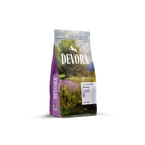Hrana semi-umeda pentru caini Devora Dog Semi-Moist Large Kibble Fresh Lamb & Rice 1.5 kg