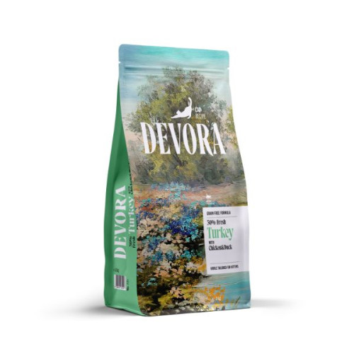 Hrana uscata pentru pisici Devora Kitten Grain Free cu curcan, pui si rata 2 kg