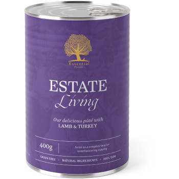 Hrana umeda pentru caini Conserva Essential Estate Living cu Miel şi Curcan 400g Hrana umeda pentru caini Conserva Essential Estate Living cu Miel şi Curcan 400g