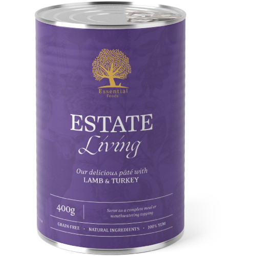 Hrană umedă pentru câini Conservă Essential Estate Living cu Miel și Curcan 400 g