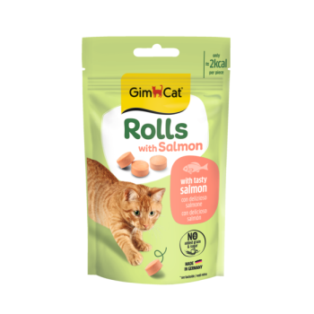 Rulouri pentru pisici Gimcat Rolls cu somon 50 g Rulouri pentru pisici Gimcat Rolls cu somon 50 g