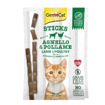 Recompensa pentru pisici GimCat Sticks miel si pasare 4 buc