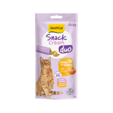 Recompensa cremoasa pentru pisici Gimcat Snack Duo Cream pui si dovleac pachet 6x15 g