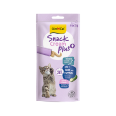 Recompensa cremoasa pentru pisici junioare Gimcat Snack Cream Plus cu ton si zuchini pachet 6x15 g