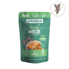 Hrana umeda pentru pisici Sanabelle plic Pastrav, Curcan si Pui 100 gr