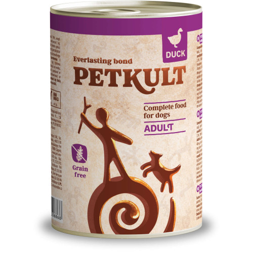 Hrană umedă pentru câini Petkult Adult cu rață 400 g