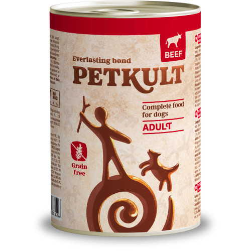 Hrană umedă pentru câini Petkult Adult cu vită 400 g
