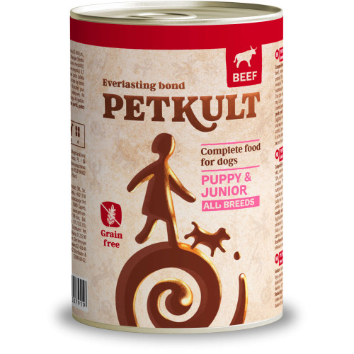 Hrană umedă pentru câini Petkult Junior cu vită 400 g