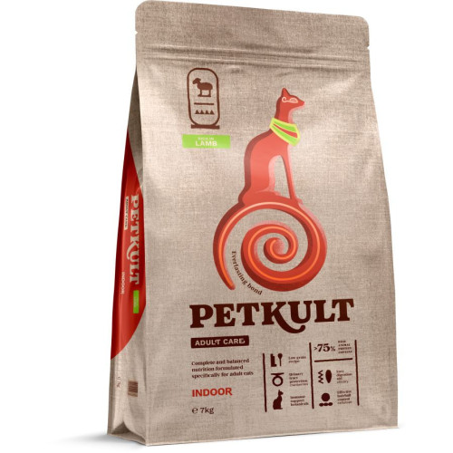 Hrană uscată Petkult Adult Care Indoor pentru pisici cu conținut ridicat de Miel 7 kg