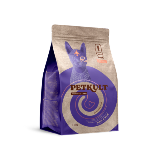 Hrană uscată Petkult Probiotic Care Hair & Skin Fresh pentru pisici cu Somon 400 g