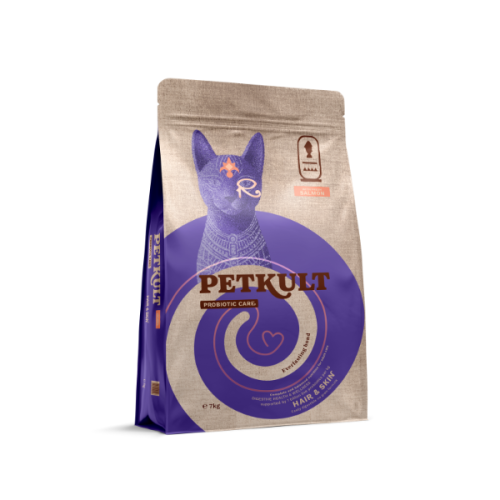 Hrană uscată Petkult Probiotic Care Hair & Skin Fresh pentru pisici cu Somon 7 kg