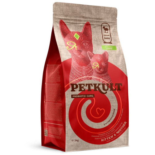 Hrană uscată Petkult Probiotic Care Kitten&Mother Fresh pentru pisici, cu Miel proaspăt 2 kg