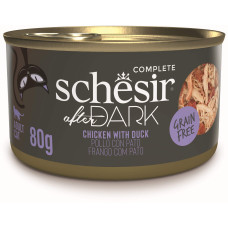 Hrana umeda pentru pisici Schesir After Dark Conservă, supă cu Pui şi Raţă 80 gr