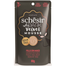 Hrana umeda pentru pisici Schesir After Dark Plic, mousse cu Pui şi Vită 80 gr