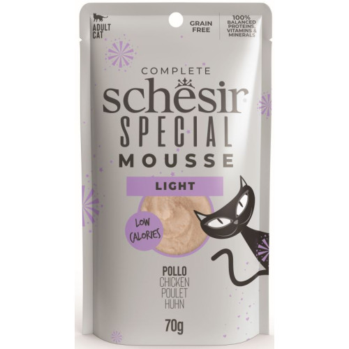 Hrană umedă pentru pisici Schesir Special Light Plic Mousse cu Pui 70 g