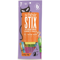 Recompense pentru pisici Schesir Stix cu Pui, Somon si Rata 6x15g