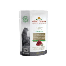 Hrana umeda pentru pisici Almo Nature HFC Plic Filet de ton si hamsii 55 gr
