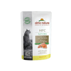 Hrana umeda pentru pisici Almo Nature HFC Plic Pui si somon 55 gr