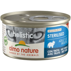 Hrana umeda pentru pisici Almo Nature Holistic Conserva Sterilized Pastrav 85 gr