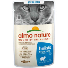 Hrana umeda pentru pisici Almo Nature Holistic Sterilized Cod 70 gr