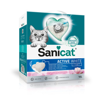 Sanicat Nisip igienic pentru pisici Active White Lotus Flower 10 L/8.5 kg Sanicat Nisip igienic pentru pisici Active White Lotus Flower 10 L/8.5 kg