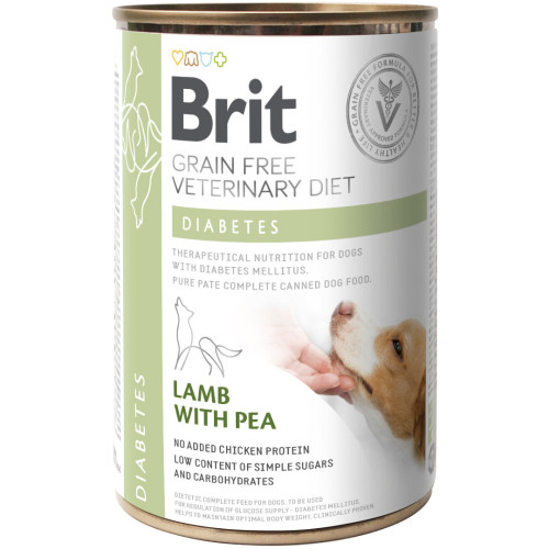 Hrană umedă pentru câini Brit Grain Free Veterinary Diets Diabetes, 400 g