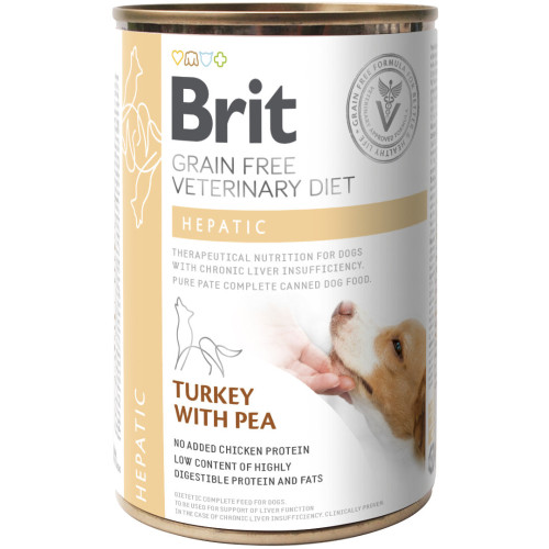 Hrană umedă pentru câini Brit Grain Free Veterinary Diets Hepatic, 400 g