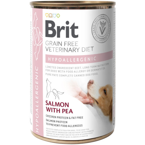 Hrană umedă pentru câini Brit Grain Free Veterinary Diets Hypoallergenic, 400 g