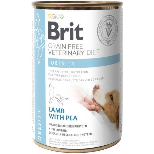 Hrană umedă pentru câini Brit Grain Free Veterinary Diets Obesity, 400 g