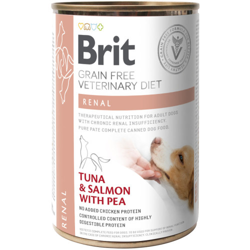 Hrană umedă pentru câini Brit Grain Free Veterinary Diets Renal, 400 g