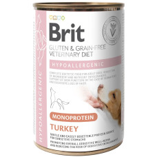 Hrana umeda pentru caini conserva Brit Grain Free VD Hypoallergenic Curcan 400 gr