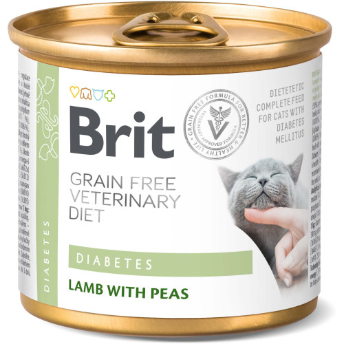 Hrană umedă pentru pisici conservă Brit Grain Free VD Diabetes 200 g