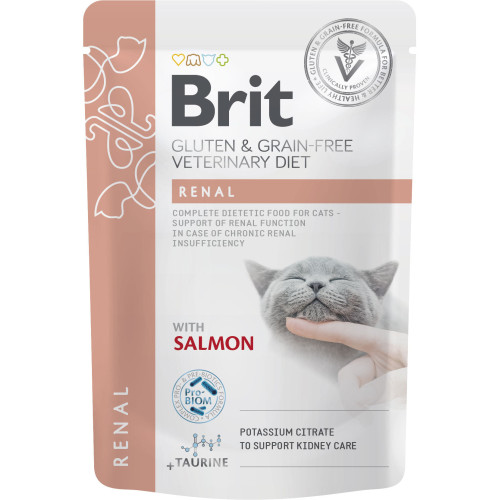 Hrană umedă pentru pisici plic Brit Grain Free VD Renal 85 g