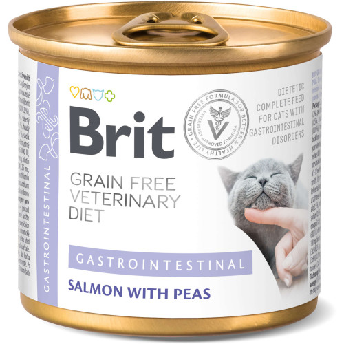 Hrană umedă pentru pisici conservă Brit Grain Free VD Gastrointestinal 200 g