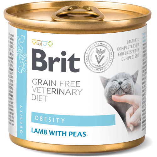 Hrană umedă pentru pisici conservă Brit Grain Free VD Obesity 200 g