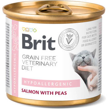 Hrana umeda pentru pisici conserva Brit Grain Free VD Hypoallergenic Reducerea intolerantei la hrana 200 gr