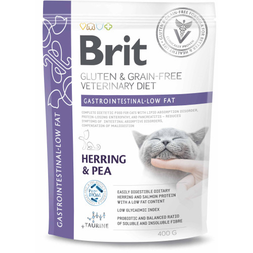 Hrană uscată pentru pisici Brit Grain Free VD Gastrointestinal Low Fat 400 g