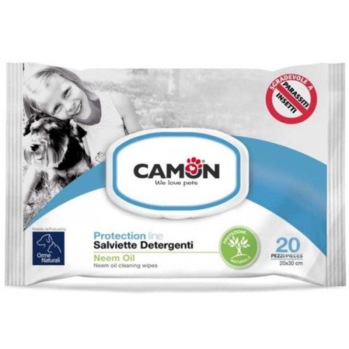 Șervețele umede pentru câini și pisici Camon cu ulei de neem 20 buc