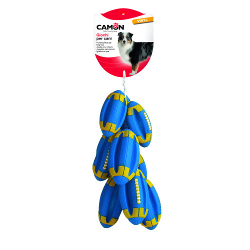 Jucării pentru câini Camon Mingi de rugby colorate set 10 buc