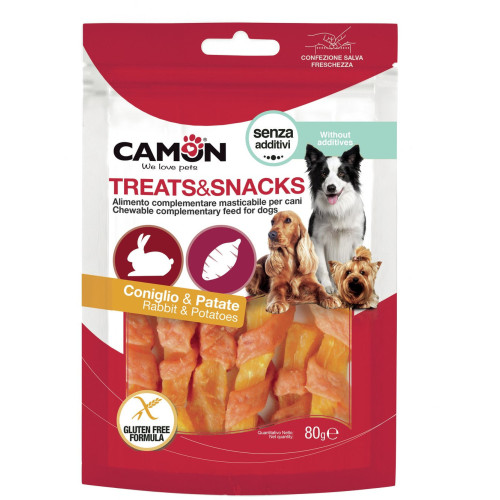 Recompense pentru caini Camon Iepure si Cartof Dulce 80 gr