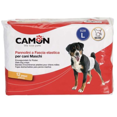 Scutece pentru câini masculi Camon, mărimea L (60–80 cm), 12 buc