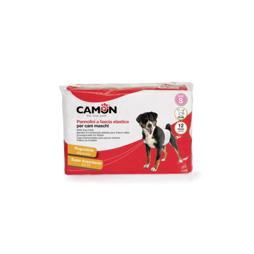 Scutece pentru câini masculi Camon, mărimea S (30–46 cm), 12 buc