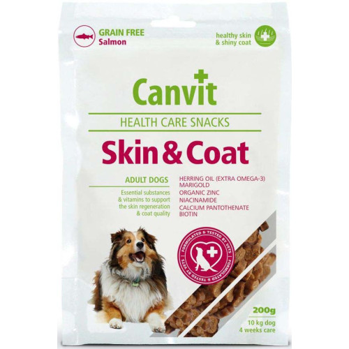 Recompensă pentru câini Canvit Health Care Snack Skin & Coat 200 g