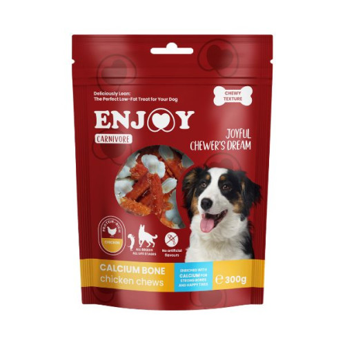 Recompense pentru câini Enjoy Carnivore Calcium Bone Oase cu pui 300 g