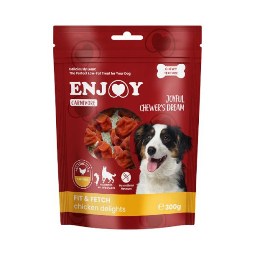 Recompense pentru câini Enjoy Carnivore Lollipop Fit & Fetch cu pui 300 g