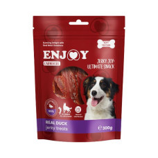 Recompense pentru caini Enjoy Carnivore Real Duck Jerky Treats cu rata 300 gr